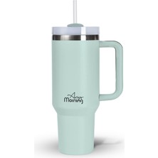 1001 Any Morning Vaha 1200 ml Termos Mug, 3 Kademeli Çevirmeli Kapak, Mint SI2440217