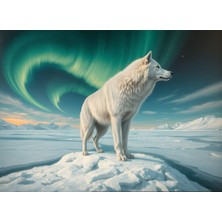 1001 Nova Puzzle 1000 Parça Aurora Altındaki Beyaz Kurt Puzzle
