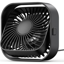 1001 Warmco K51 Masaüstü Vantilatör 3 Kademeli 360° Döner Başlıklı USB Kablolu Soğutucu Fan Siya