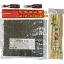 1001 Yuandong Sushi Seti 1, 5 Yaprak Yosun, Sushi Matı, Chopstick, Soya Sosu, Evde Sushi Yap