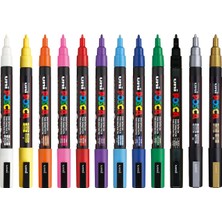 1001 Markör Kalem 3m Set 0.9-1.3 mm Keçe Uçlu (12'li Set)