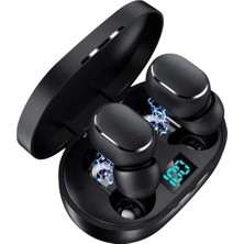 1001 E6S Dots Bluetooth Kablosuz Kulaklık, Çift Mikrofon, Hd Ses, Extra Bass, Powerbank Kutu, Siyah