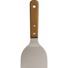 1001 ® Ahşap Saplı Paslanmaz Çelik Spatula – 24CM Eğilimli Çok Amaçlı Mutfak Spatulası | Izgar