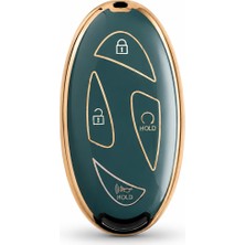 1001 Autohan Keys Nano Anahtar Kılıfı, Tucson, Ioniq ve Kona ile Uyumlu, 5 Butonlu, Gri Altın Renk