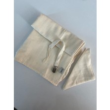 1001 Run BABY%100 Pamuk Bebek Müslin Seti (75X75 cm Örtü + Fular + Emzik Askısı) (Ekru)