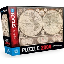 1001 Blue Focus 2000 Parça - Antıque World Map (Antik Dünya Haritası)