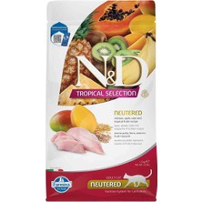 1001 Tropical Selection Tavuklu ve Tropikal Meyveli Kısırlaştırılmış Kedi Maması 1,5 kg