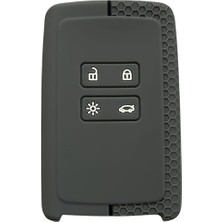 1001 Autohan Keys Renault Anahtar Koruma Kılıfı, Petek Desenli, Gri-Siyah, Clio 5, Megane 4, Captur, K