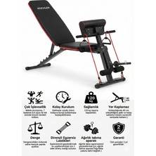 1001 Kochler Çok Fonksiyonlu Egzersiz Sehpası Direnç Lastikli Katlanabilir Bench Sehpası