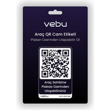 1001 Vebu Araç Qr Kod Cam Etiketi, Dijital Numaratör, Plaka Üzerinden Ulaşılabilir Ol