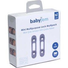 1001 Babyjem Mini Çok Amaçli Kilit Gri Çoklu Paket / 12 Adet