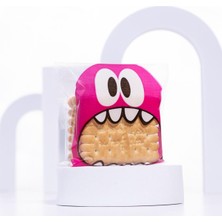 1001 Bimotif Pembe Canavar Desenli Bantlı Cake Pops ve Kurabiye Poşeti, 10X15 cm 25 Adet