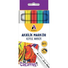 1001 Adel Akrilik Markör 5'li, Klasik Renkler