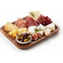 1001 Deconox Doğal Akasya Ağacından Sunum Tabağı, Akasya Meze Tabağı, Peynir Sunum Tabağı, Akasy