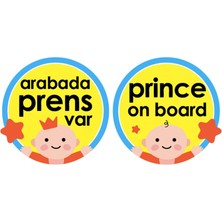 1001 Babyjem Araba Cam Yazısı Arabada Prens Var (Mavi)