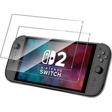 1001 Switch 2 Ekran Koruyucu Temperli Cam Için Tasarlanmış 2'li Paket, Ultra Dayanıklı, 9h Sertlik K