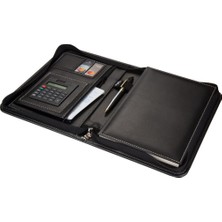 1001 2k 5250 Ajanda Tarihsiz Kareli 17X24 cm Defterli 160 Yapraklı Fermuarlı Hesap Makineli Suni Deri O