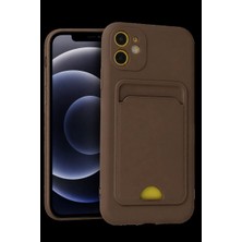 MiraLive Apple Iphone 11 Kılıf Kelvin Kartvizitli Silikon - Kahverengi