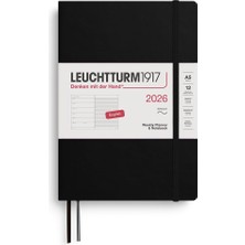 1001 LEUCHTTURM1917 Orta Boy A5 12 Aylık Ajanda ve Not Defteri Çizgili 2026 Yumuşak Kapak, Ingilizce,
