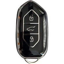 1001 Autohan Keys Togg T10X T10F Akıllı Anahtar Kılıfı, 3 Tuşlu, Nano Koruma (Siyah-Gümüş)