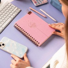 1001 Paperora A5 Spiralli Keten Süresiz Planlayıcı Ajanda Şeker Pembe