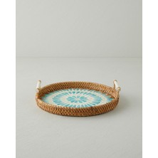 English Home Florence Rattan Tepsi 28 cm Kahverengi