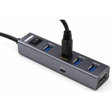DS LLC USB Type-C 3.1 Gen1 Hub 4 Port 5 Gbps Gri TU360