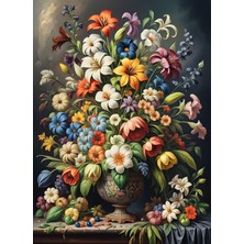 1001 Nova Puzzle 1000 Parça Çiçeklerin Renk Senfonisi Puzzle - Vazoda Çiçek Kolajı