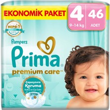 1001 Prima Bebek Bezi Premium Care 4 Numara 46 Adet Ekonomik Paket