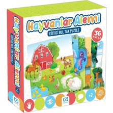 1001 Ca Games Hayvanlar Alemi 36 Parça 2+ Yaş Çocuklar Için Eğitici Bul-Tak Yapboz Puzzle