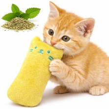 1001 Sogud Catnip Kedi Oyuncağı Sarı – Sesli Peluş Kedi Oyuncak, Isırınca Ses Çıkaran Plush Cat