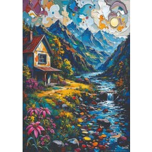 1001 Nova Puzzle 1000 Parçalık Yetişkin Puzzle Dere Kenarında Büyülü Ev 41212
