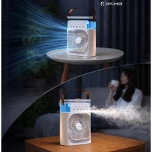 1001 Aksu Katjmer Ktfn-21 Buharlı Işıklı Masaüstü USB Fan (Beyaz)