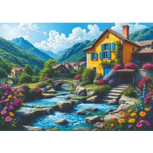 1001 Nova Puzzle 1000 Parçalı Dağların Gölgesinde Sarı Ev Yetişkin Puzzle/yapboz - 41210