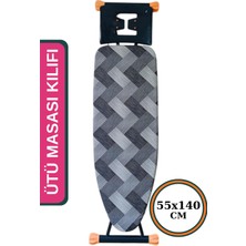 1001 Asev Home Ütü Masası Kılıfı Keçeli Ipli Stoperli Büyük Boy 55X140 cm Aura