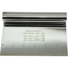1001 Metal Krom Hamur Kesici ve Kazıyıcı, 12X20 Cm, Paslanmaz Çelik Malzeme, Profesyonel Mutfak Arac�
