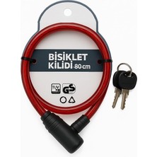1001 Yedek Anahtarlı Bisiklet Kilidi, Çelik Halatlı, Pvc Kaplamalı Dayanıklı Kilit, Motor, Bebek Ar