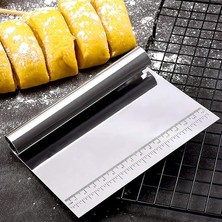 1001 Promosyonca Metal Pasta Kesici ve Ölçekli Hamur Kazıyıcı, Paslanmaz Çelik