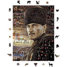 1001 Ahşap Puzzle Yetişkin - Ölümsüz Atatürk - 450 Parça, 29 x 39 cm - Yapıştırıcı Folyo Dahi