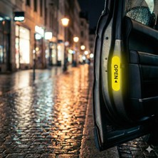 1001 Reflektif Araç Kapı Uyarı Stickerı 2'li Set – Gece Görünür Güvenlik Bandı | Yapışkanlı