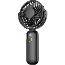 1001 Warmco K70 Taşınabilir Şarjlı El Vantilatörü 2400MAH 360° Döner Başlıklı Standlı Dijital