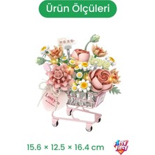 DS LLC LZ4124 Loz Pembe Arabalı Çiçekler 584 Parça Block