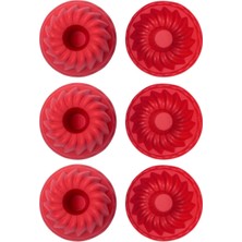 1001 Kırmızı, Silikon Mini Kek ve Muffin Kalıbı, 7x3 Cm, Bpa Içermez, Fırında Kullanılır, Maki