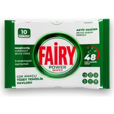 1001 Fairy Power Wipes Yüzey Temizlik Havlusu 10 Yaprak | Beyaz Sabun | Beyaz Sirke & Karbonat