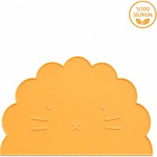 SILICONLY%100 Silikon Bebek Beslenme Matı Kolay Temizlenebilir Mama Altlığı Sarı