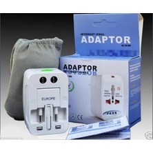 1001 Hepsi Bir Arada Dünya Geneli Üniversal Seyahat Adaptörü - 150+ Ülke Uyumlu (Uk/eu/us/aus), Komp