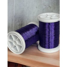 1001 Gürbüz Filografi 0.30MM (100GR - 150M) Bakır Üstü Gümüş Kaplı Parlak Mor Renkli Filografi T