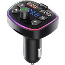 1001 Pdateknoloj Q7 Pd 20W Araç Fm Transmitter 5.3 Bluetooth Araç Kiti 2usb Port, 1type-C Hızlı Şarj