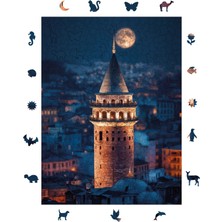 1001 Ahşap Puzzle Yetişkin - Efsanevi Galata - 450 Parça, 29 x 39 cm - Yapıştırıcı Folyo Dahil -