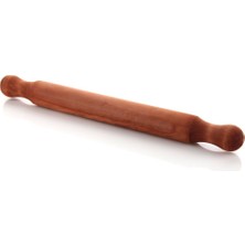 1001 Doğal Ahşap Merdane 49 Cm, Profesyonel Kalın Hamur ve Pizza Açma Merdanesi (5 cm Çap), Pürüzs